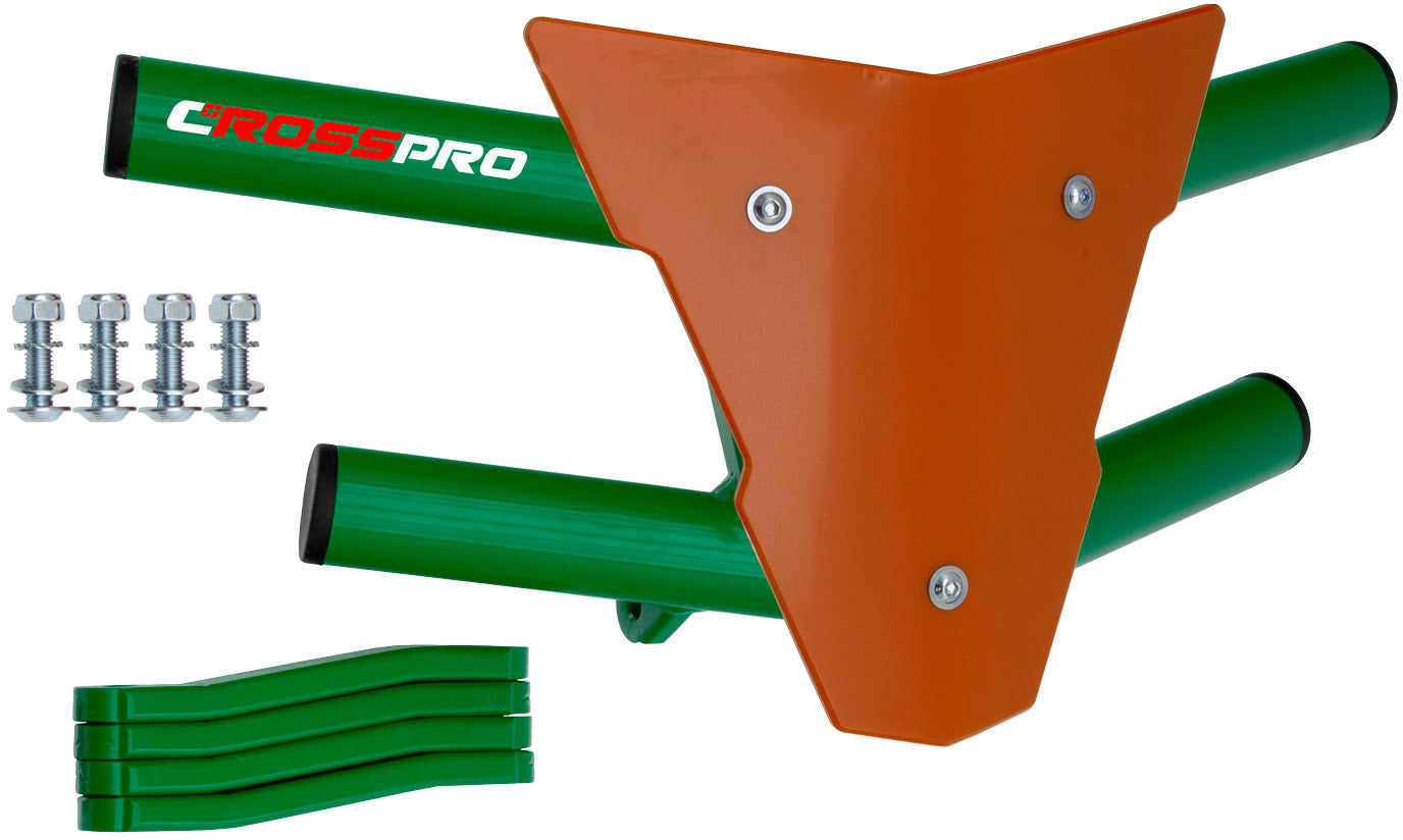 Crosspro - Front Bumper Waspe For Kawasaki KFX 450R-Green Tube / Orange Plate
