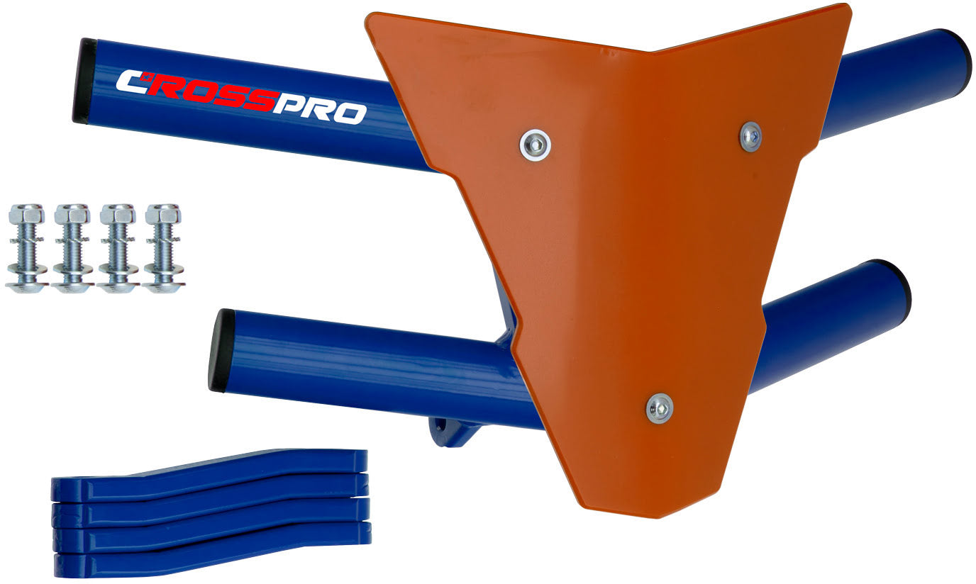 Crosspro - Front Bumper Waspe For Yamaha YFM 350 Warrior-Blue Tube / Orange Plate