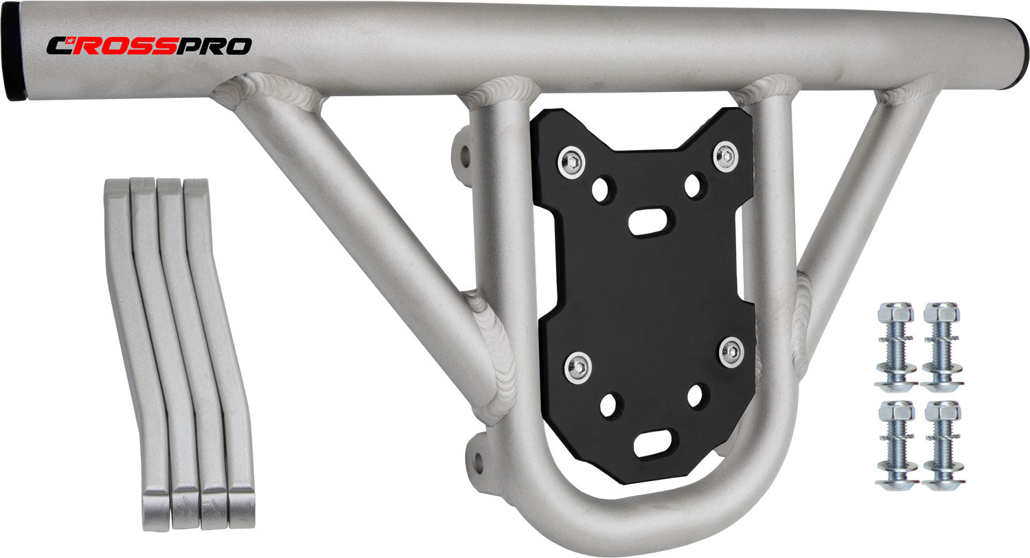 Crosspro - Front Bumper Hat For Polaris Outlaw 500-Ice Polish Tube / Black Plate