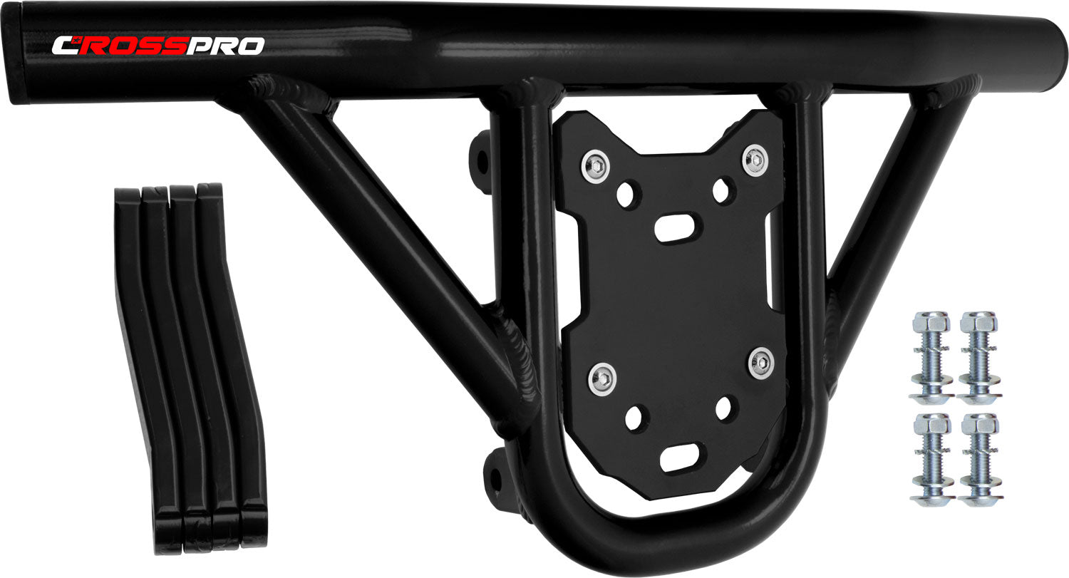 Crosspro - Front Bumper Hat For Kawasaki KFX 450R-Black Tube / Black Plate