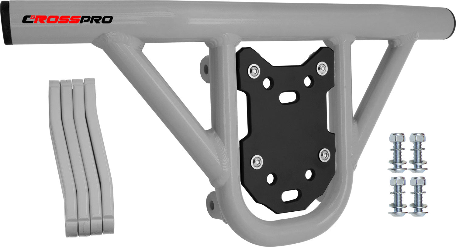 Crosspro - Front Bumper Hat For Yamaha YFM 700 Raptor-White Tube / Black Plate