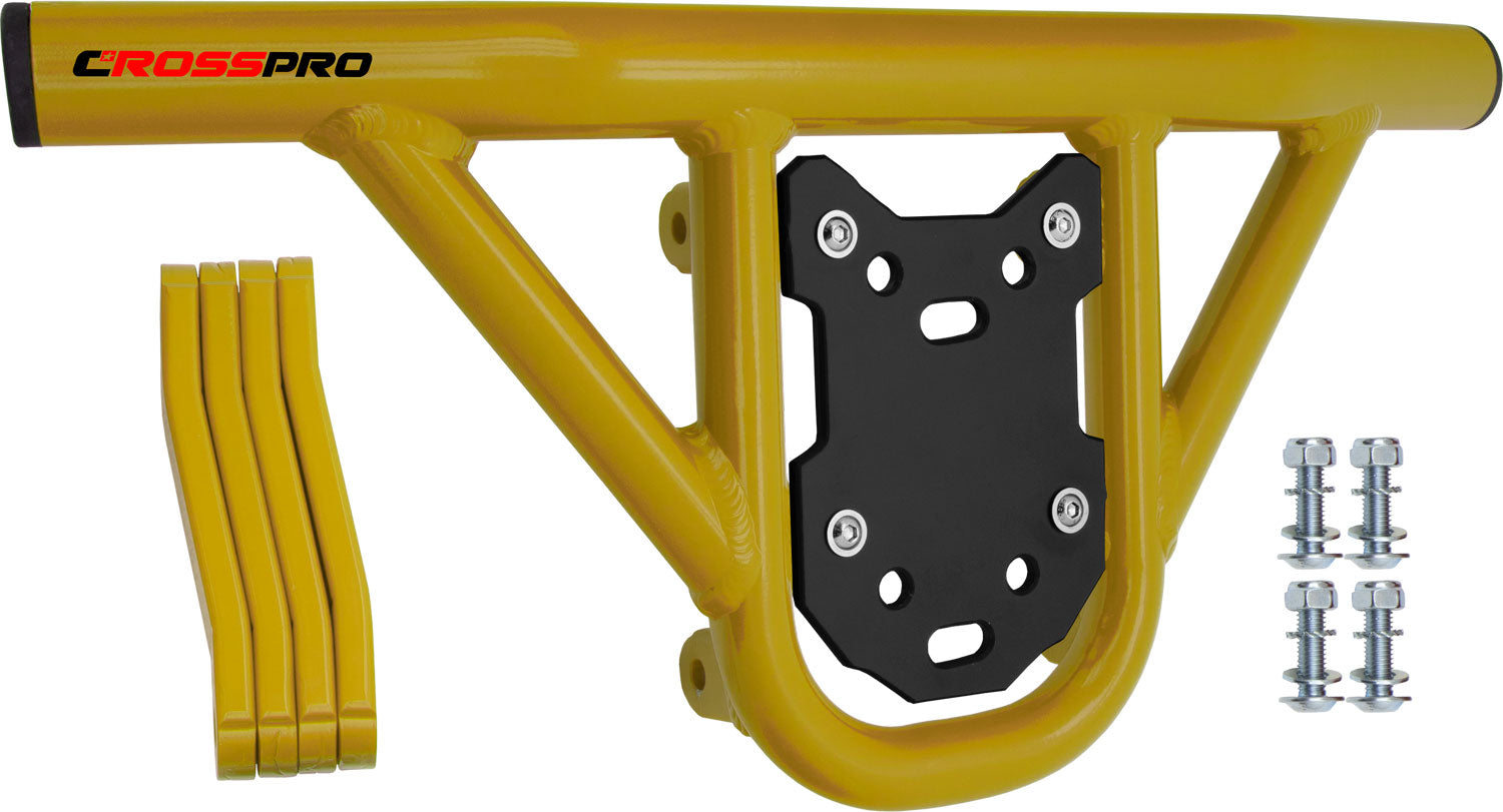 Crosspro - Front Bumper Hat For Can Am (BRP) DS 450-Yellow Tube / Black Plate