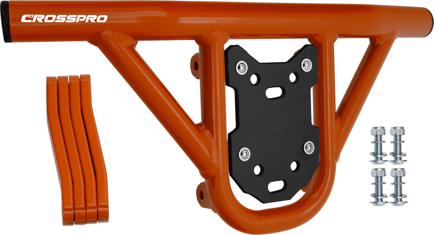 Crosspro - Front Bumper Hat For Yamaha YFM 250 Raptor-Orange Tube / Black Plate