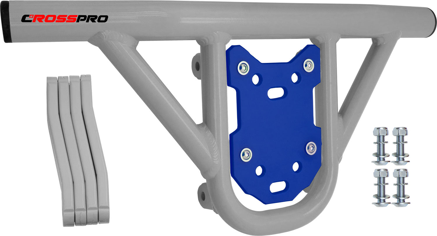 Crosspro - Front Bumper Hat For Yamaha YFZ 450R-White Tube / Blue Plate
