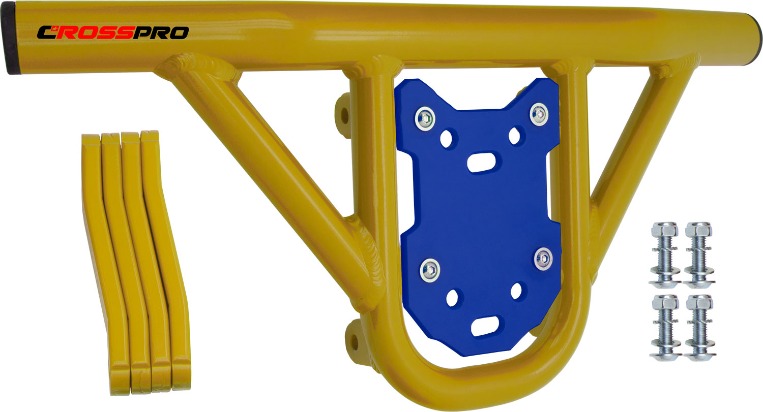 Crosspro - Front Bumper Hat For Polaris Outlaw 500-Yellow Tube / Blue Plate