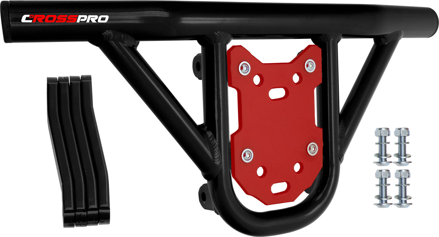 Crosspro - Front Bumper Hat For Polaris Outlaw 525-Black Tube / Red Plate