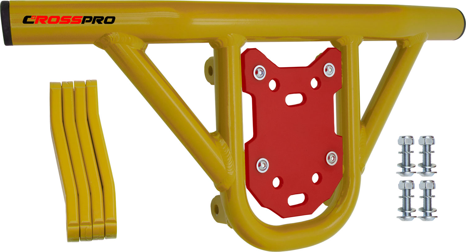 Crosspro - Front Bumper Hat For Polaris Outlaw 500-Yellow Tube / Red Plate