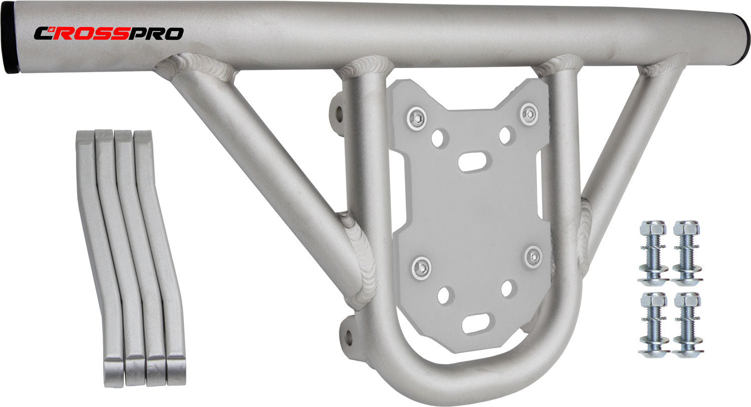 Crosspro - Front Bumper Hat For Yamaha YFM 660 Raptor-Ice Polish Tube / White Plate