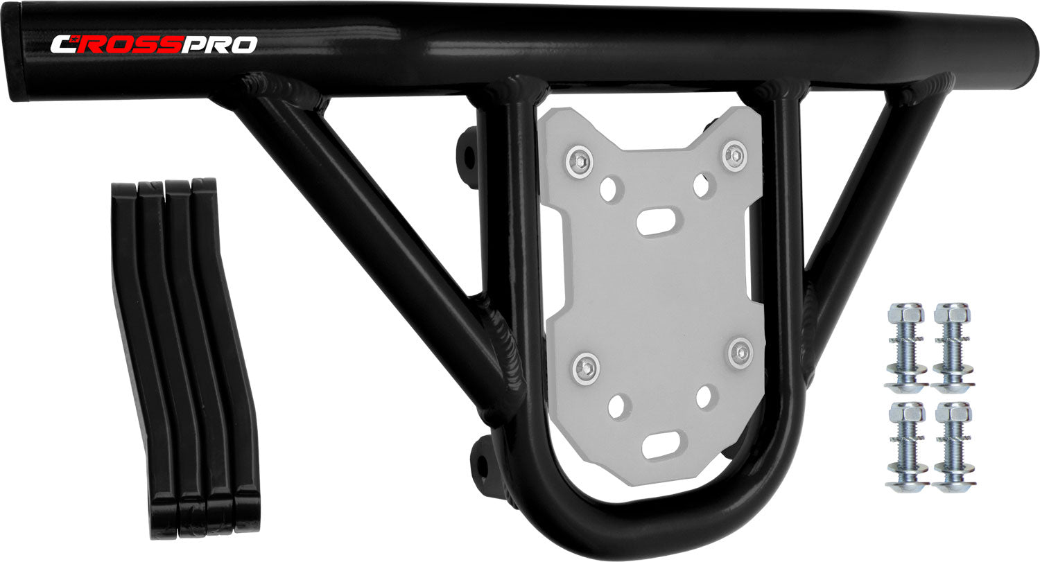 Crosspro - Front Bumper Hat For Can Am (BRP) DS 450-Black Tube / White Plate