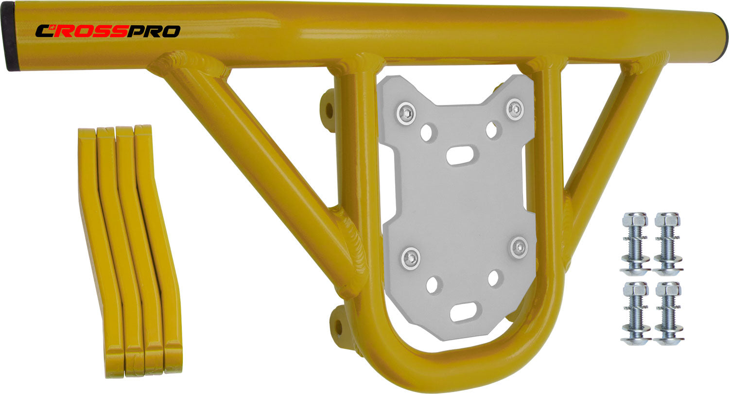 Crosspro - Front Bumper Hat For Polaris Outlaw 525-Yellow Tube / White Plate