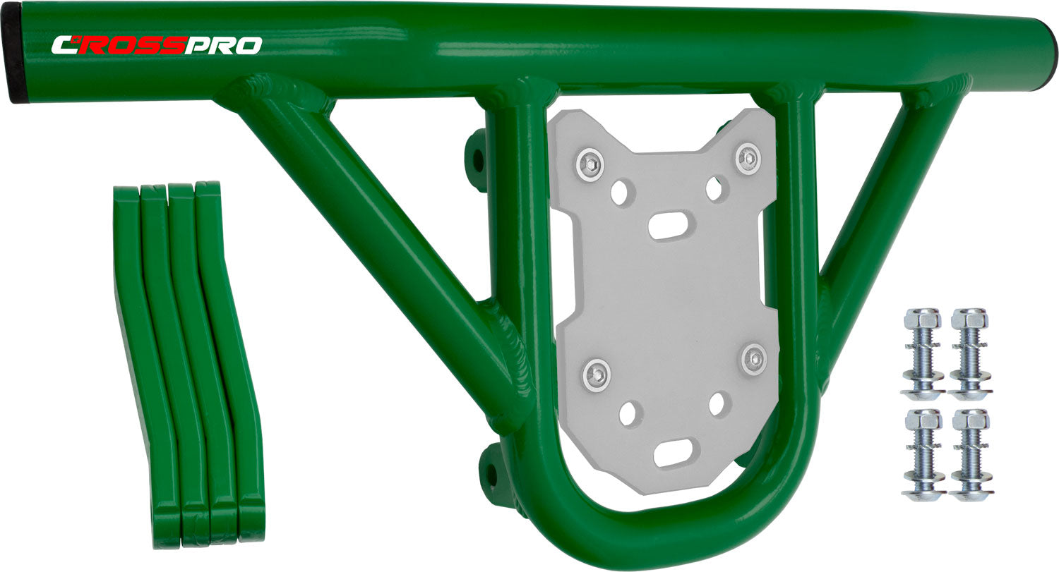 Crosspro - Front Bumper Hat For Yamaha YFM 660 Raptor-Green Tube / White Plate