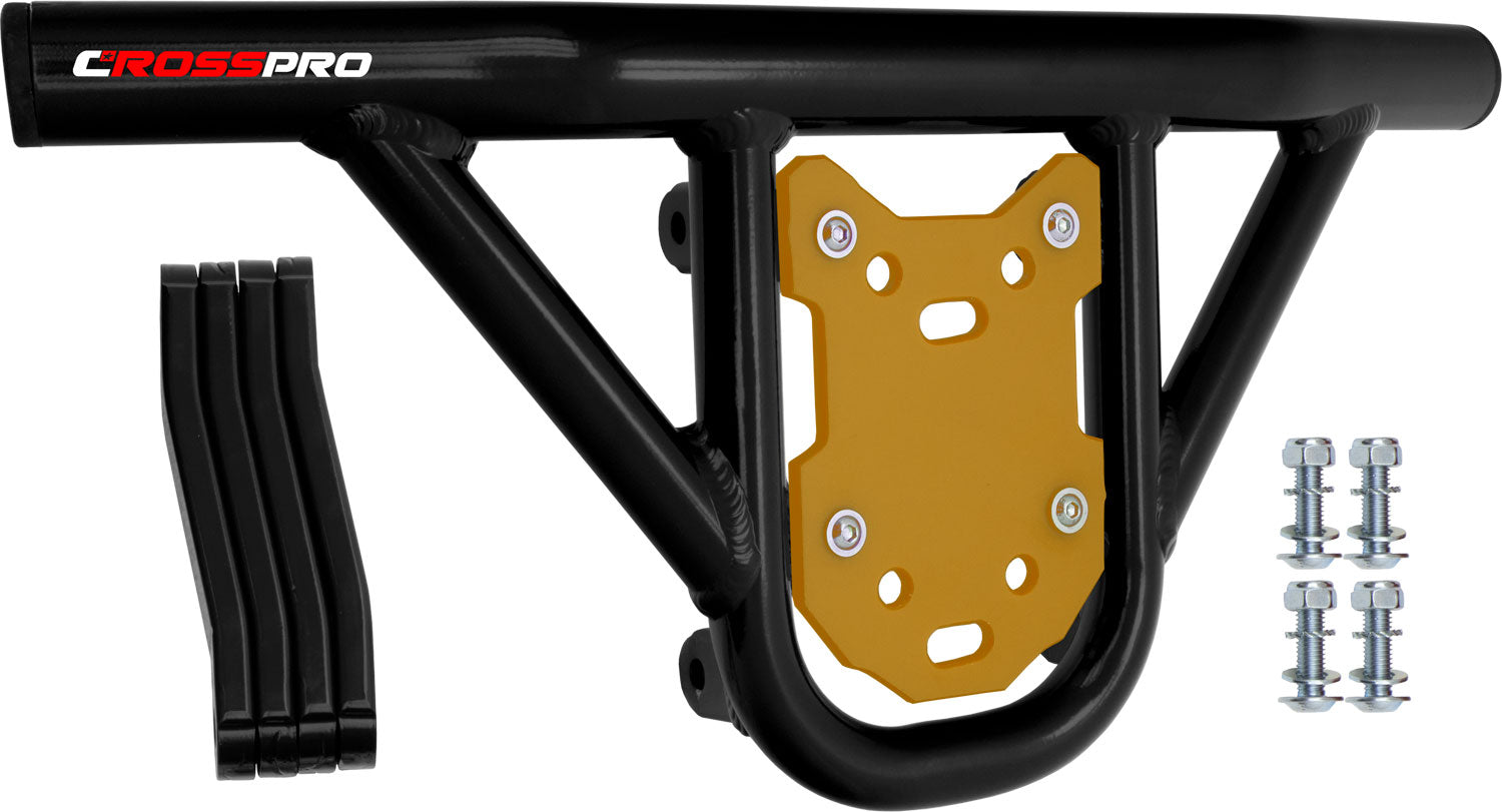 Crosspro - Front Bumper Hat For Polaris Outlaw 525-Black Tube / Yellow Plate