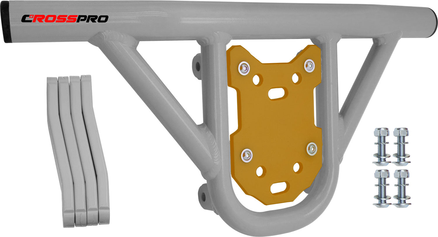 Crosspro - Front Bumper Hat For Yamaha YFM 350 Raptor-White Tube / Yellow Plate