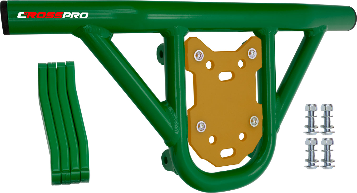 Crosspro - Front Bumper Hat For Polaris Outlaw 500-Green Tube / Yellow Plate