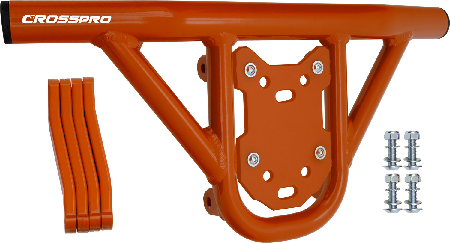 Crosspro - Front Bumper Hat For Yamaha YFM 700 Raptor-Orange Tube / Orange Plate