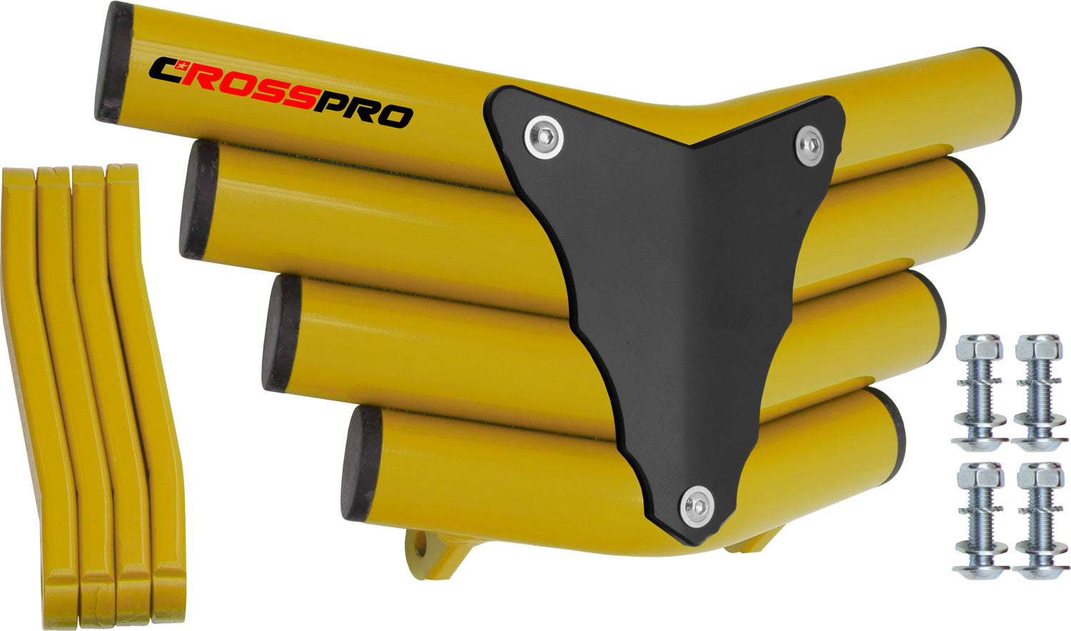 Crosspro - Front Bumper Corot For Yamaha YFM 350 Raptor-Yellow Tube / Black Plate