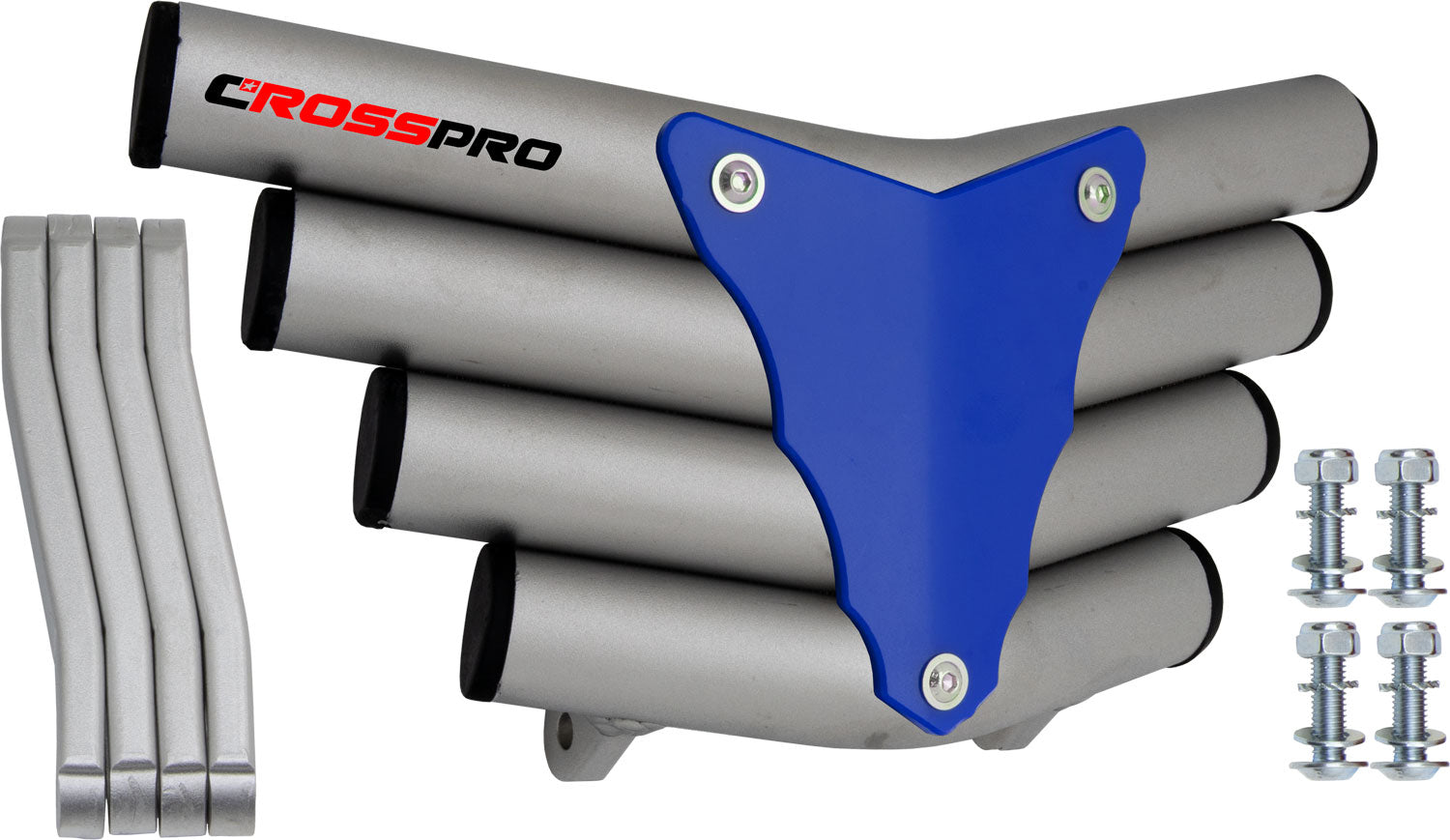 Crosspro - Front Bumper Corot For Suzuki LT-Z 250-Ice Polish Tube / Blue Plate