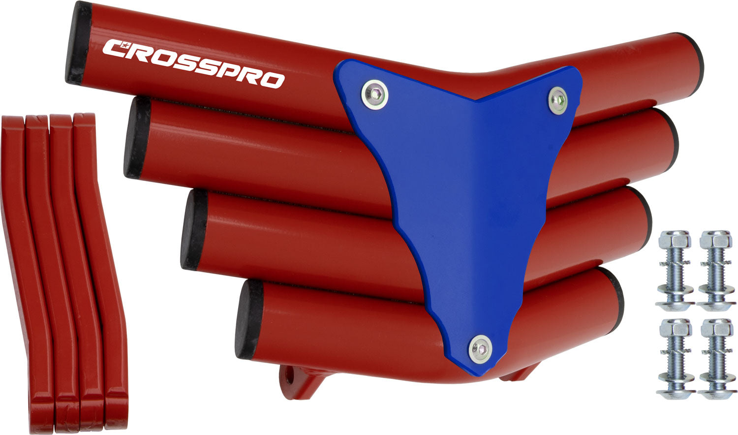 Crosspro - Front Bumper Corot For Yamaha YFM 700 Raptor-Red Tube / Blue Plate