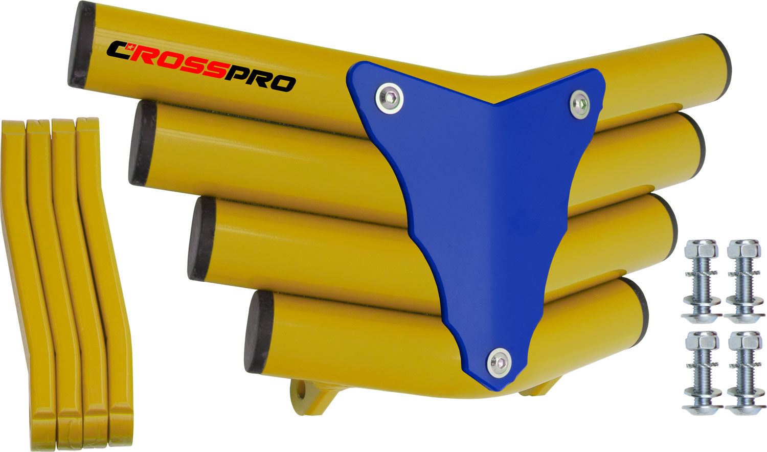 Crosspro - Front Bumper Corot For Yamaha YFM 700 Raptor-Yellow Tube / Blue Plate