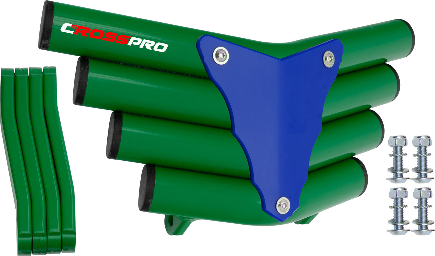 Crosspro - Front Bumper Corot For Kawasaki KFX 450R-Green Tube / Blue Plate