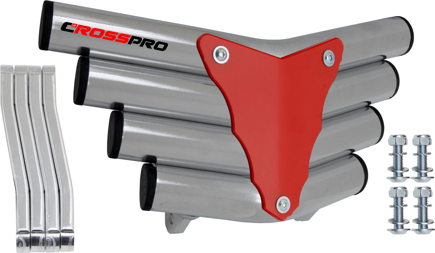 Crosspro - Front Bumper Corot For Kawasaki KFX 450R-Polish Tubo / Red Plate