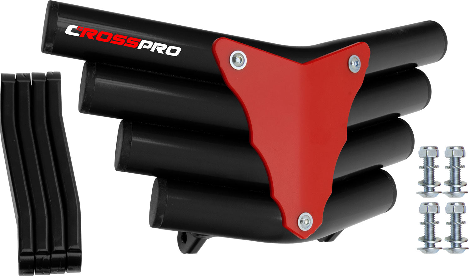 Crosspro - Front Bumper Corot For Yamaha YFM 250 Raptor-Black Tube / Red Plate