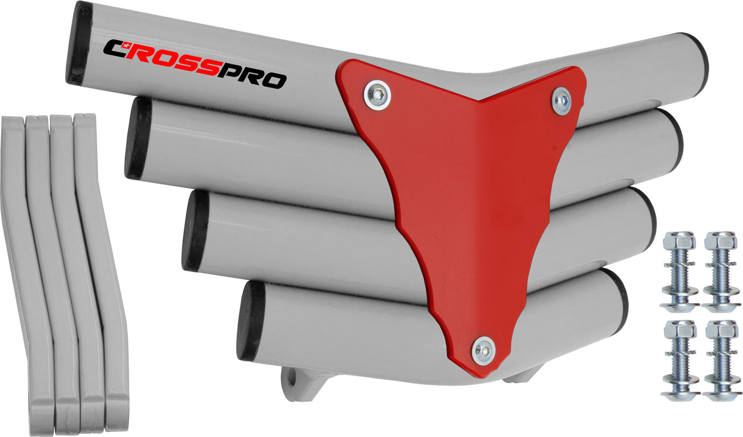 Crosspro - Front Bumper Corot For Suzuki LT-Z 250-White Tube / Red Plate