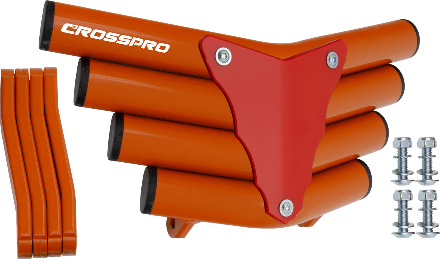 Crosspro - Front Bumper Corot For Yamaha YFM 660 Raptor-Orange Tube / Red Plate