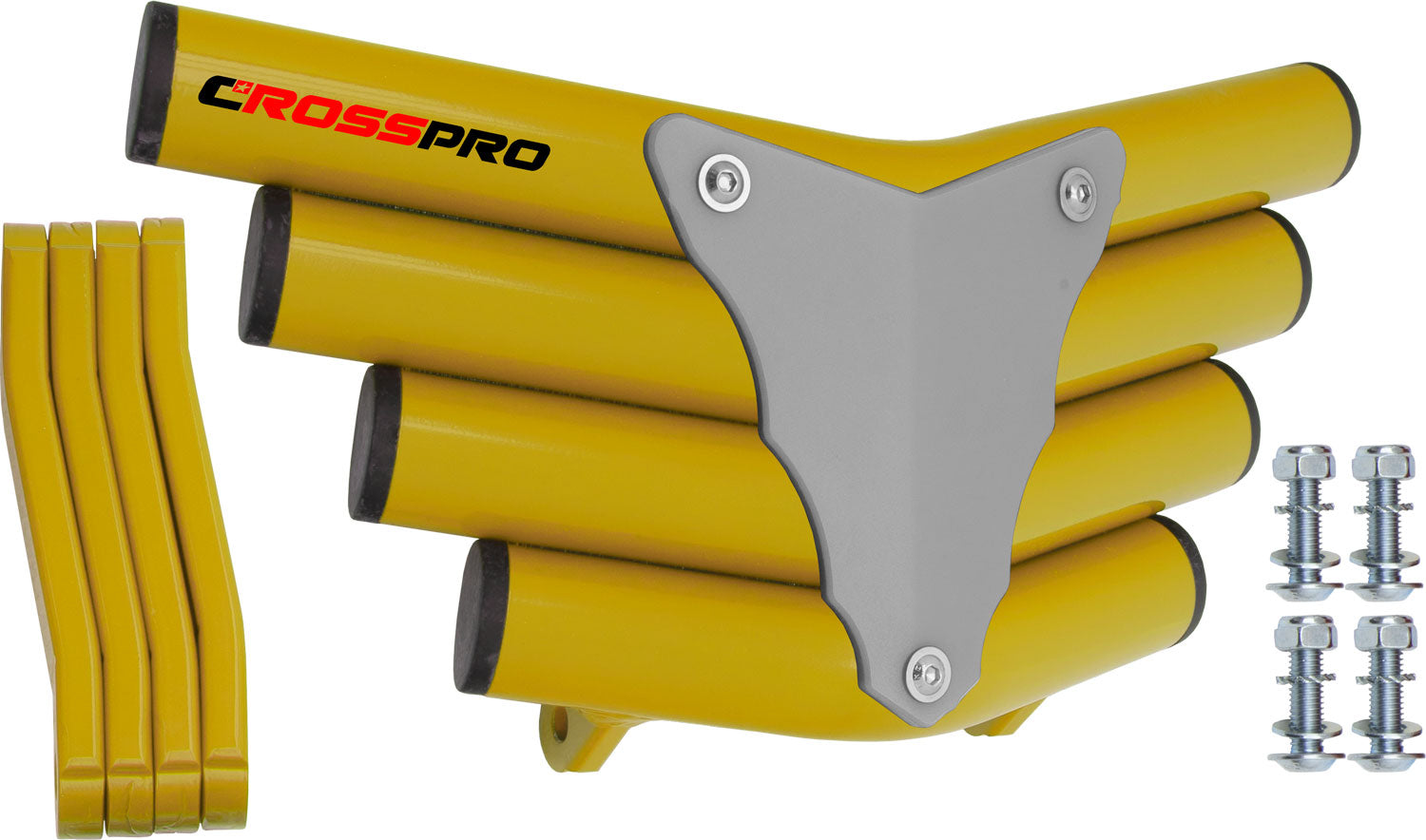 Crosspro - Front Bumper Corot For Yamaha YFM 250 Raptor-Yellow Tube / White Plate