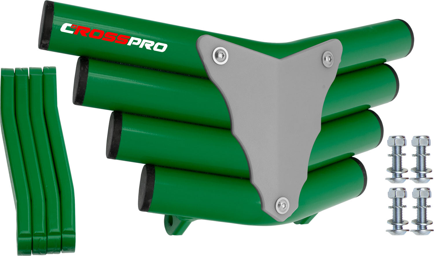 Crosspro - Front Bumper Corot For Yamaha YFM 700 Raptor-Green Tube / White Plate