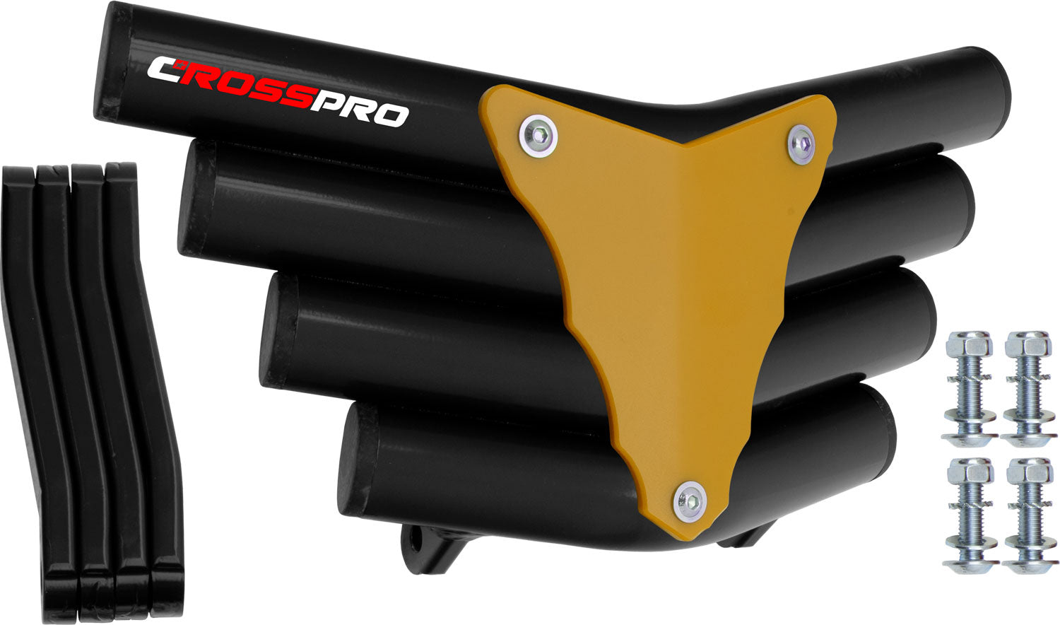 Crosspro - Front Bumper Corot For Yamaha YFM 350 Warrior-Black Tube / Yellow Plate