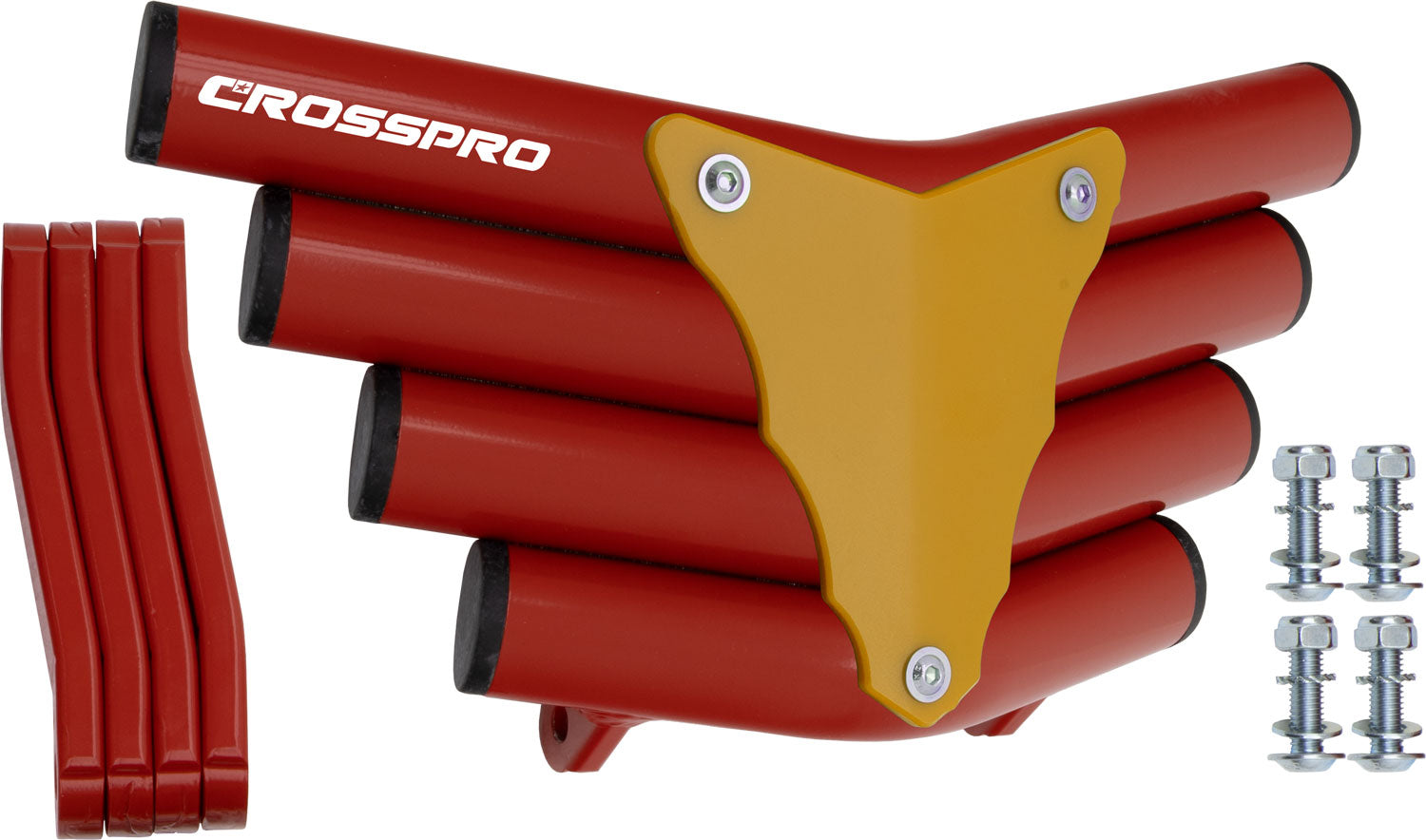 Crosspro - Front Bumper Corot For Yamaha YFM 660 Raptor-Red Tube / Yellow Plate