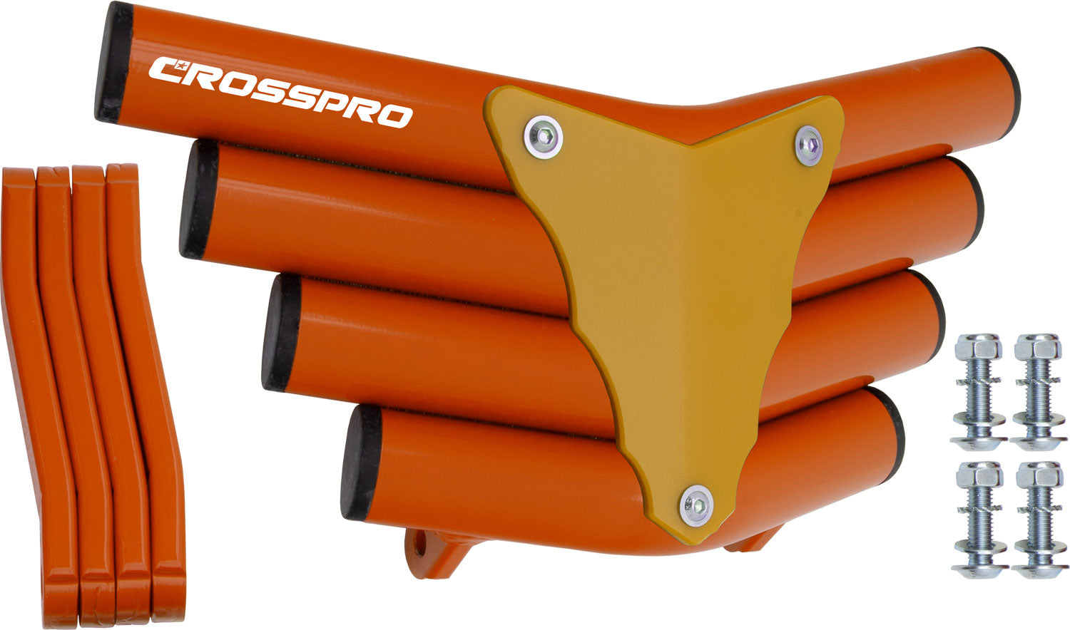 Crosspro - Front Bumper Corot For Yamaha YFM 700 Raptor-Orange Tube / Yellow Plate