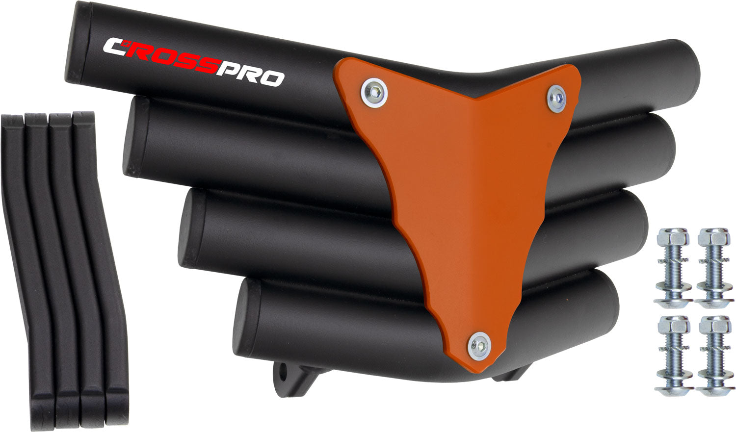 Crosspro - Front Bumper Corot For Kawasaki KFX 450R-Textured Black Tube / Orange Plate