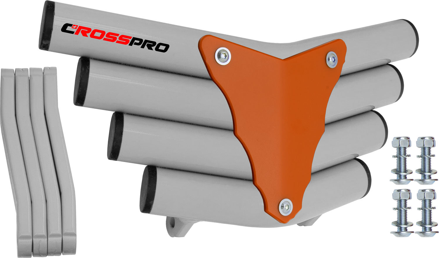 Crosspro - Front Bumper Corot For Suzuki LT-Z 250-White Tube / Orange Plate