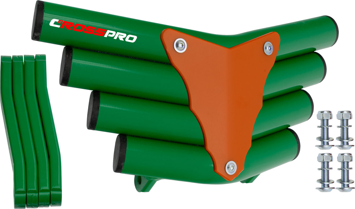 Crosspro - Front Bumper Corot For Yamaha YFM 250 Raptor-Green Tube / Orange Plate
