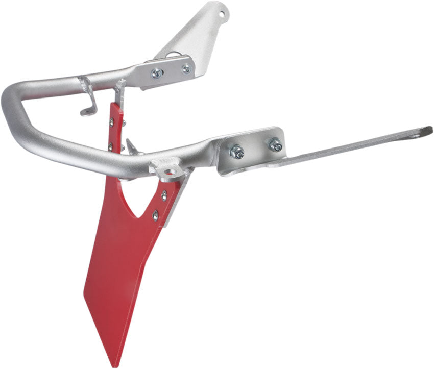 Crosspro - Rear Hold Racing With Number Plate For Suzuki LT-R 450-Aluminum Ice Polish / DTC Red