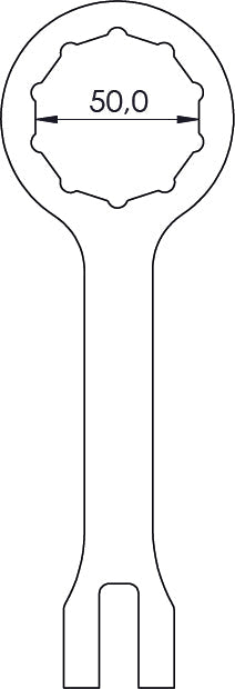 Crosspro - Fork Tool 50mm - Decagonal For Beta RR 2T 250, RR 2T 300-Black