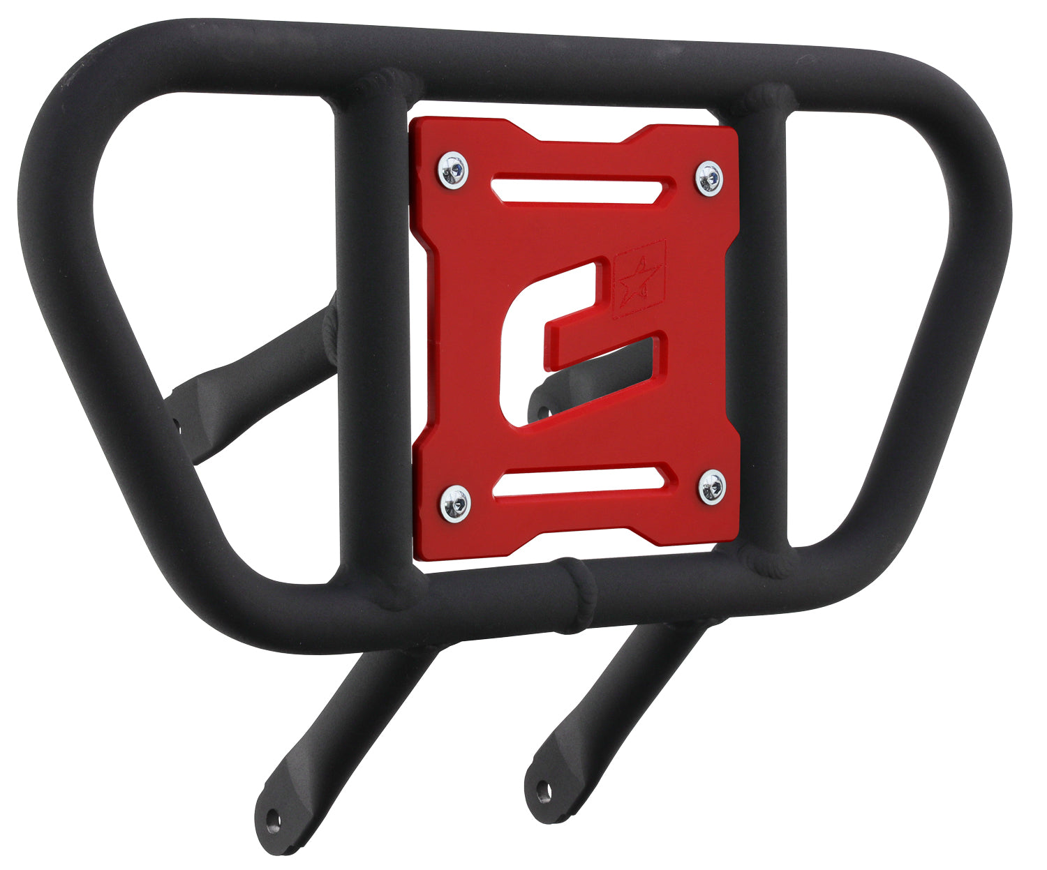 Crosspro - Front Bumper CR01 For Suzuki LT-R 450-Textured Black Tube / Red Plate