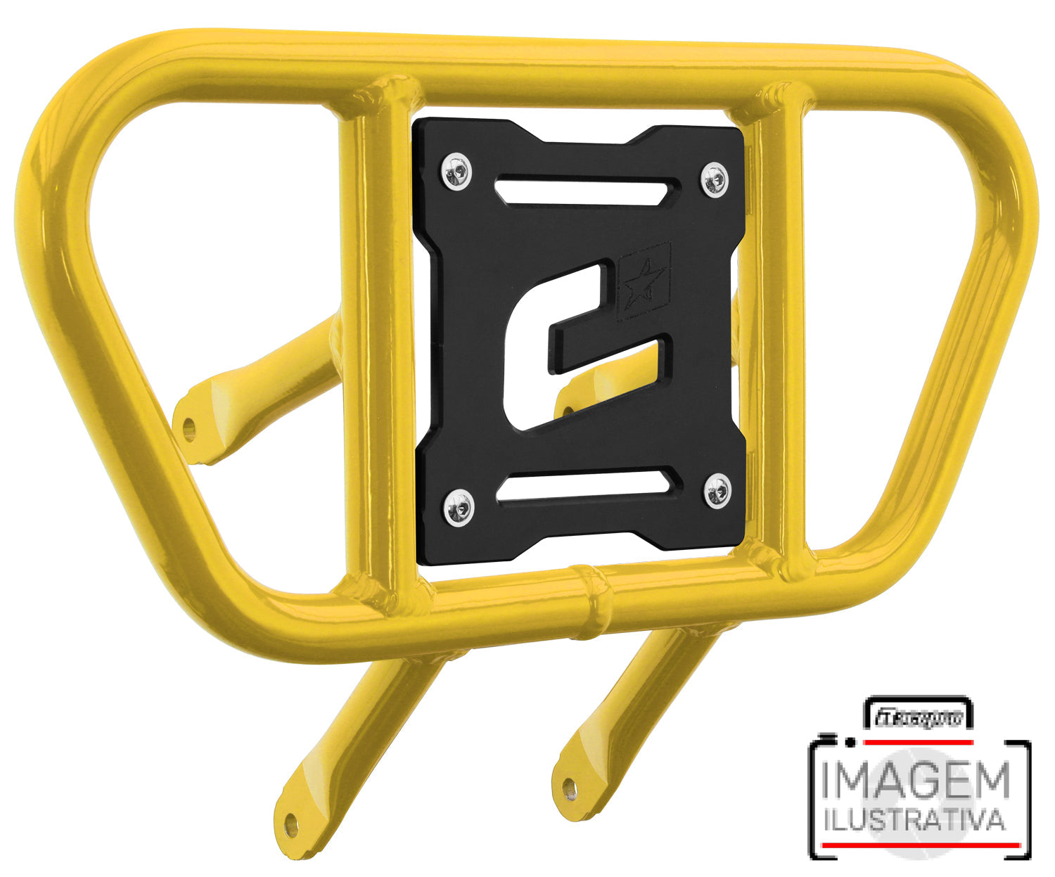 Crosspro - Front Bumper CR01 For Arctic Cat 400 DVX, Honda TRX 400, TRX 450, Honda TRX 400, Kawasaki KFX 400, Suzuki LT-Z 400-Yellow Tube / Black Plate