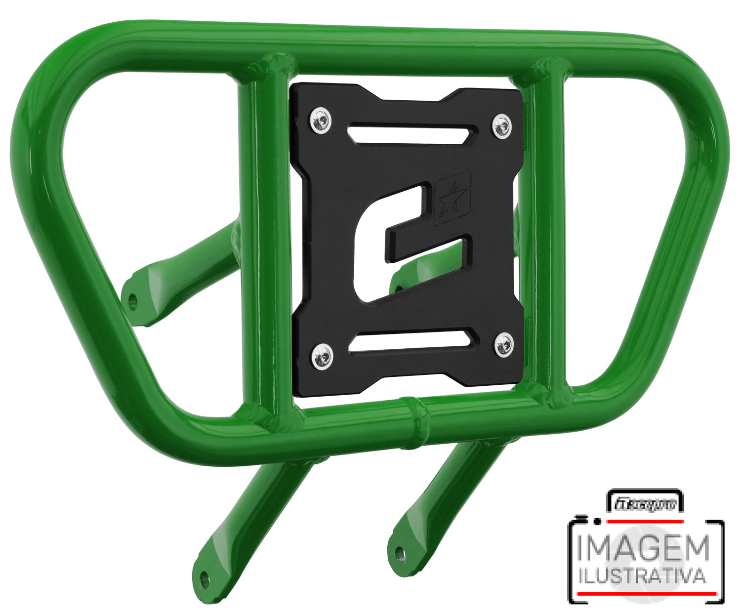 Crosspro - Front Bumper CR01 For Yamaha YFM 660 Raptor-Green Tube / Black Plate