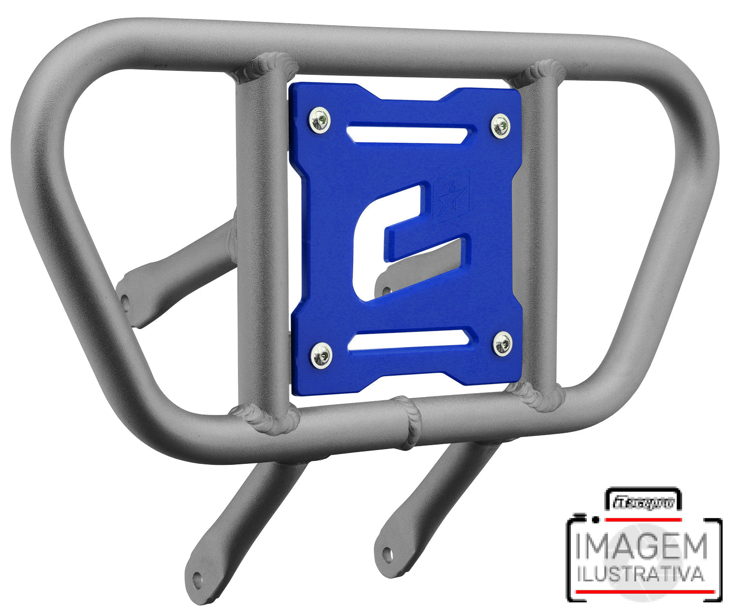 Crosspro - Front Bumper CR01 For 450 XC (ATV), 525 XC (ATV), KTM 450 SX (ATV), 505 SX (ATV)-Ice Polish Tube / Blue Plate