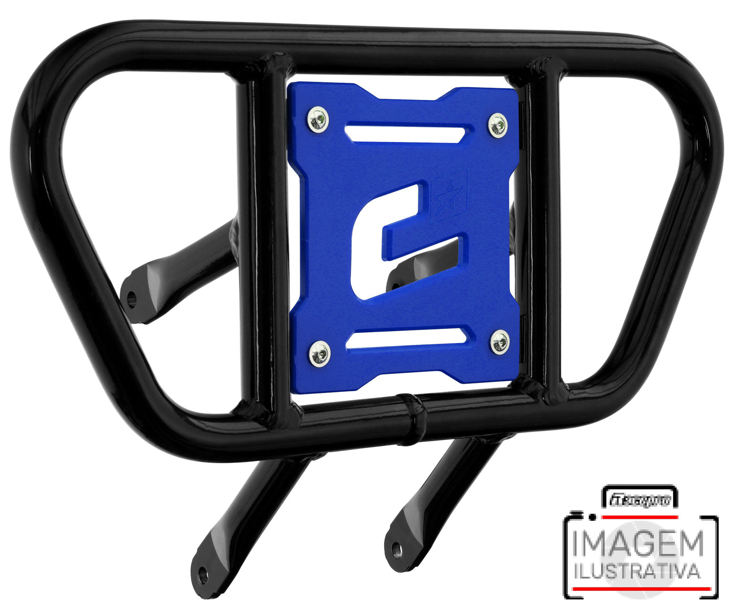 Crosspro - Front Bumper CR01 For 450 XC (ATV), 525 XC (ATV), KTM 450 SX (ATV), 505 SX (ATV)-Black Tube / Blue Plate