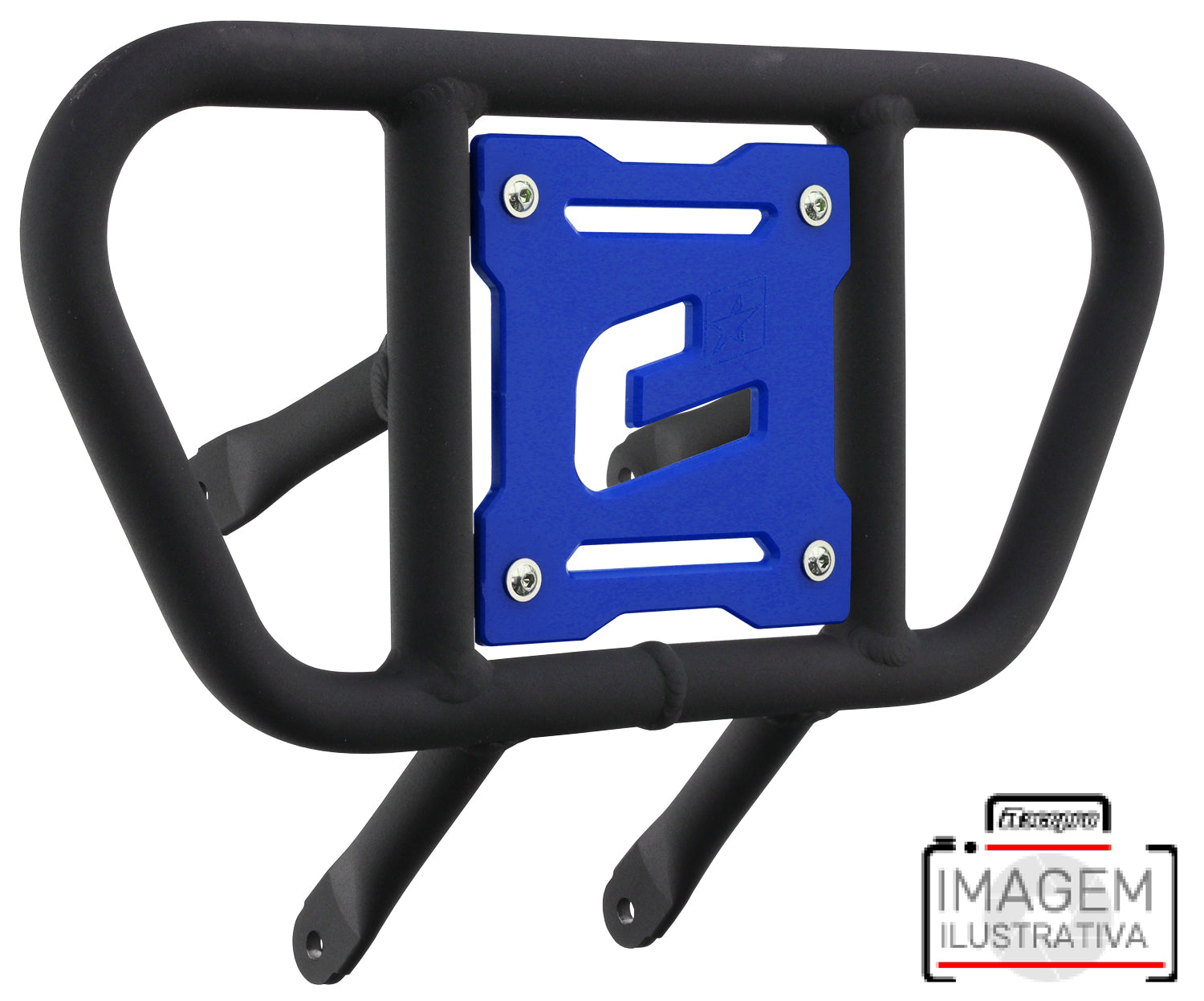 Crosspro - Front Bumper CR01 For 450 XC (ATV), 525 XC (ATV), KTM 450 SX (ATV), 505 SX (ATV)-Textured Black Tube / Blue Plate