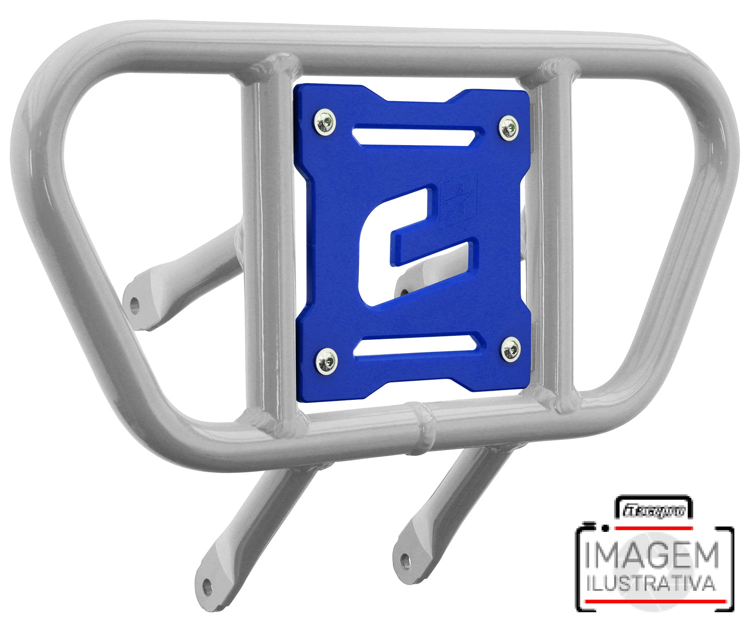 Crosspro - Front Bumper CR01 For Can Am (BRP) DS 450-White Tube / Blue Plate