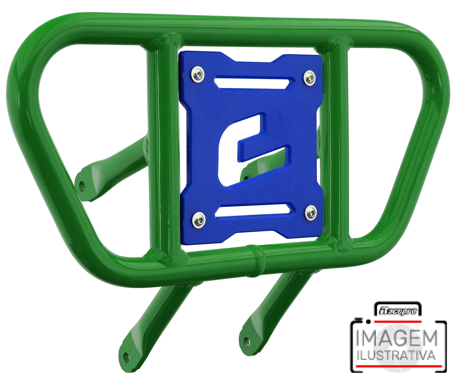 Crosspro - Front Bumper CR01 For 450 XC (ATV), 525 XC (ATV), KTM 450 SX (ATV), 505 SX (ATV)-Green Tube / Blue Plate