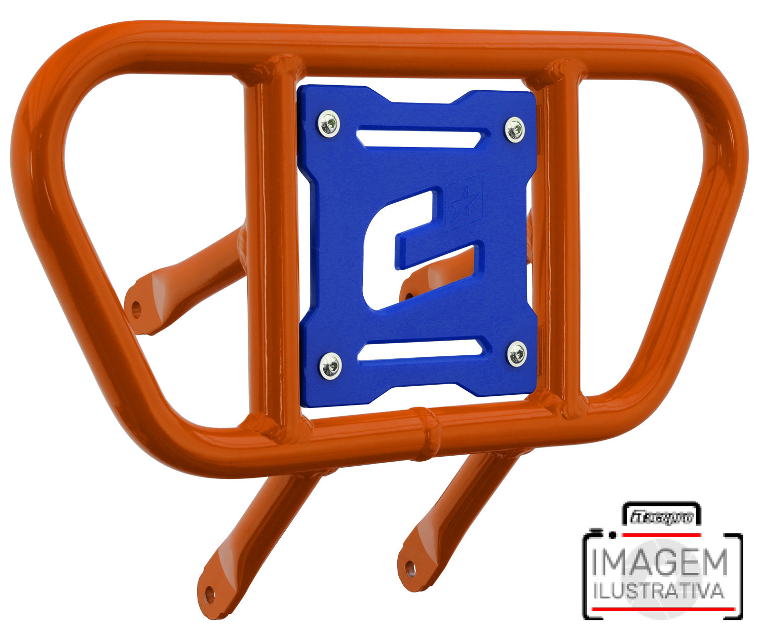 Crosspro - Front Bumper CR01 For 450 XC (ATV), 525 XC (ATV), KTM 450 SX (ATV), 505 SX (ATV)-Orange Tube / Blue Plate