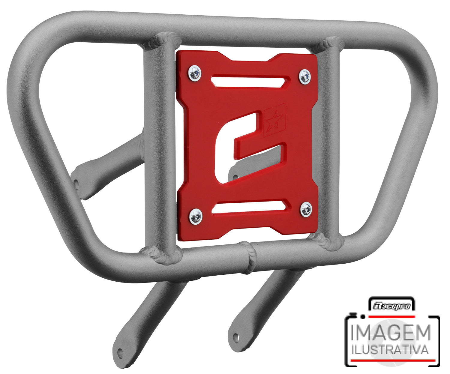 Crosspro - Front Bumper CR01 For 450 XC (ATV), 525 XC (ATV), KTM 450 SX (ATV), 505 SX (ATV)-Ice Polish Tube / Red Plate