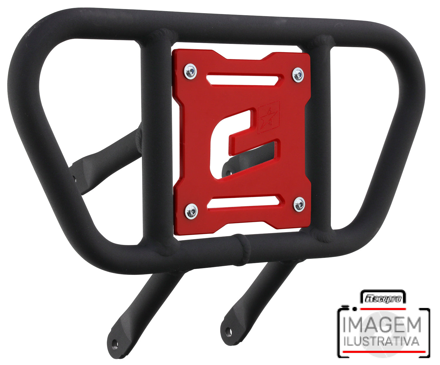 Crosspro - Front Bumper CR01 For 450 XC (ATV), 525 XC (ATV), KTM 450 SX (ATV), 505 SX (ATV)-Textured Black Tube / Red Plate