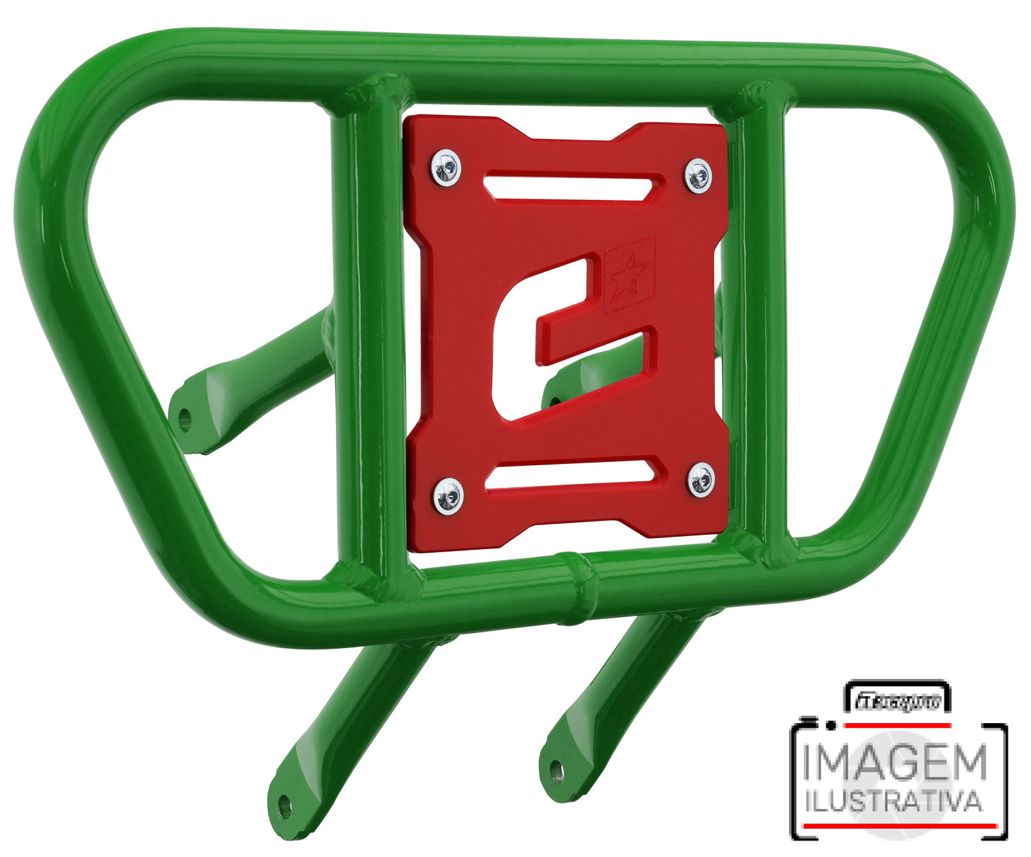 Crosspro - Front Bumper CR01 For Yamaha YFZ 450R-Green Tube / Red Plate
